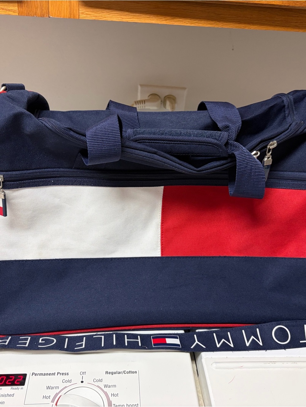 Tommy Hilfiger Navy, Red & White Colorblock Duffel Bag